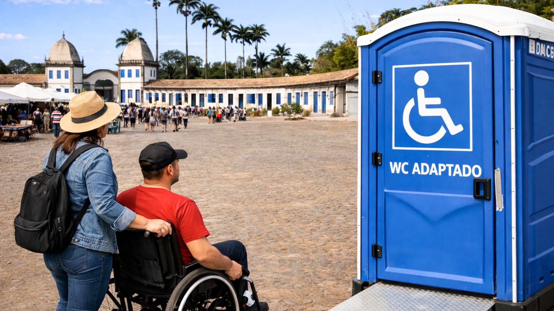 Eventos públicos e privados em Congonhas devem oferecer banheiros químicos adaptados para pessoas com deficiência