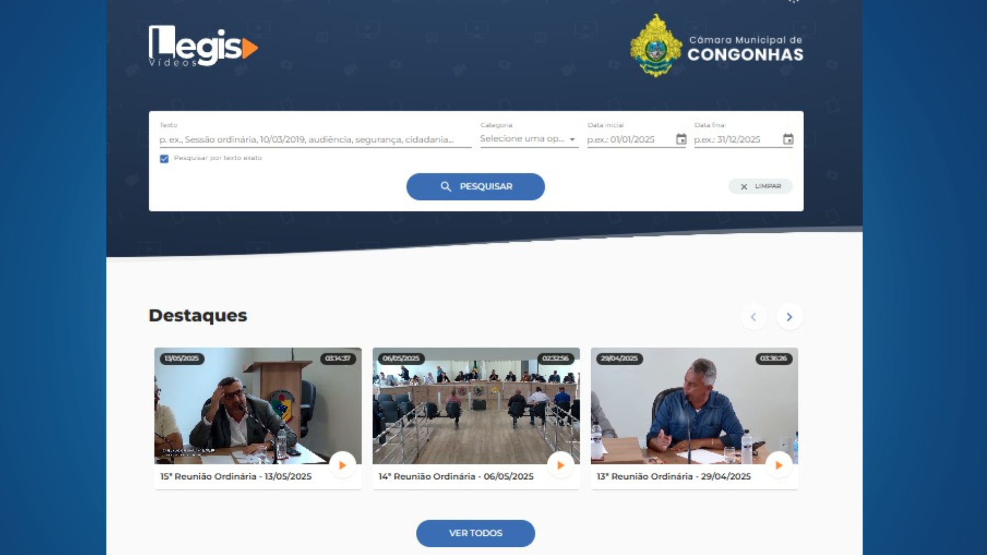 Legis Vídeos: Câmara implanta plataforma que facilita download de vídeos do Legislativo