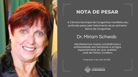 Nota de pesar -  Dra. Miriam Schwab (Ex-primeira-dama de Congonhas)